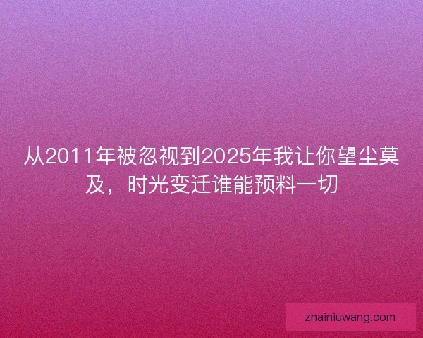 从2011年被忽视到2025年我让你望尘莫及，时光变迁谁能预料一切