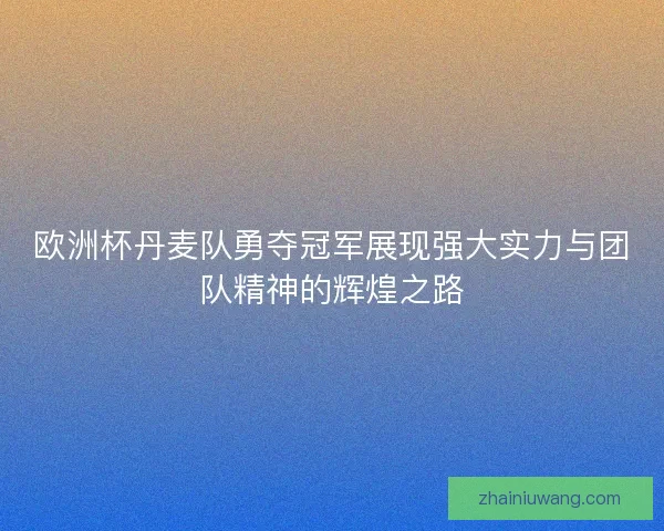 欧洲杯丹麦队勇夺冠军展现强大实力与团队精神的辉煌之路