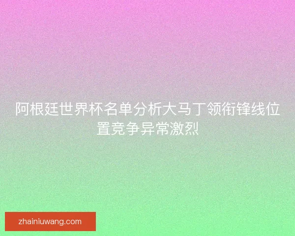 阿根廷世界杯名单分析大马丁领衔锋线位置竞争异常激烈