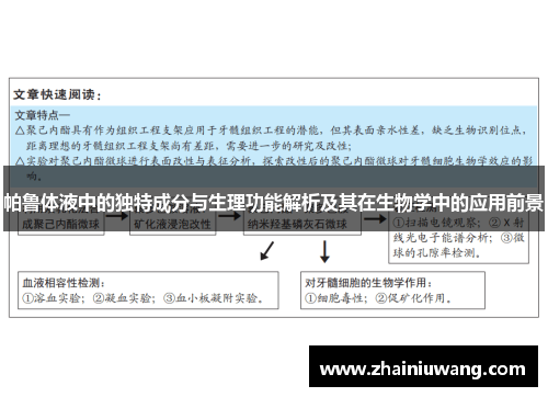 帕鲁体液中的独特成分与生理功能解析及其在生物学中的应用前景